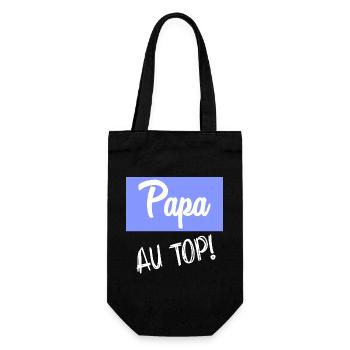 DAD. FATHER'S DAY. HAPPY FATHER'S DAY. HAPPY BIRTHDAY. - Gift Bag for Bottles - black - Front