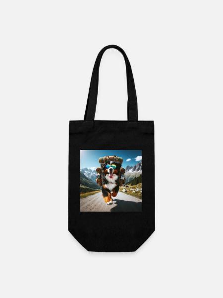 Berner Sennenhund - Geschenkbeutel für Flaschen - Schwarz