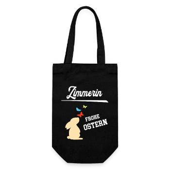 Zimmerin Frohe Ostern Ostergeschenk Zimmerei - Geschenkbeutel für Flaschen - Schwarz - Vorne