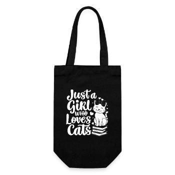 Just A Girl Who Loves Cats Cat Lover - Gift Bag for Bottles - black - Front