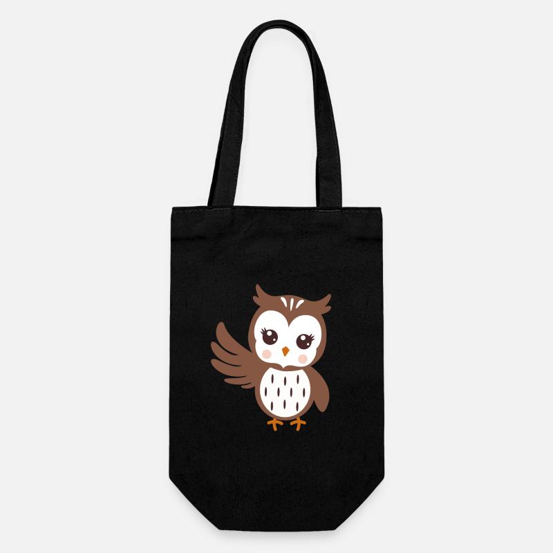 Eule - Geschenkbeutel für Flaschen - Schwarz