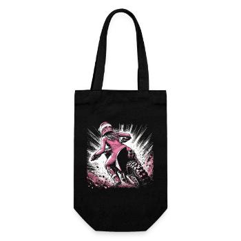 Damen Motocross. Frauen Motorrad Geschenk - Geschenkbeutel für Flaschen - Schwarz - Vorne