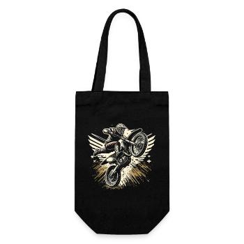 Retro Motocross Gift - Vintage Dirt Bike - Gift Bag for Bottles - black - Front