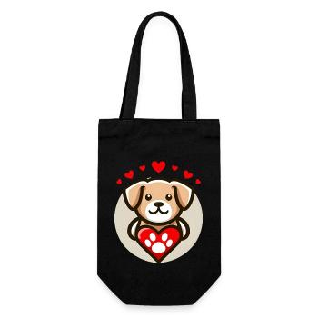 Dog Heart - Gift Bag for Bottles - black - Front