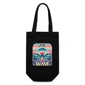 Surfer sur la vague - Sac à bouteille - noir - Devant