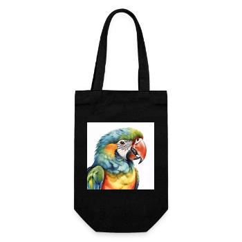 Aquarell-Ara - Geschenkbeutel für Flaschen - Schwarz - Vorne