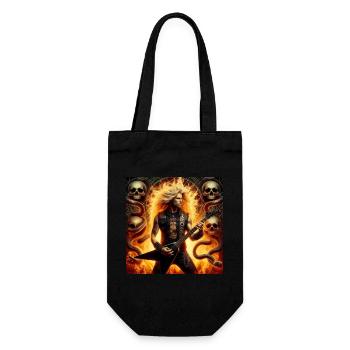 Metal-Gitarrist in der Unterwelt - Geschenkbeutel für Flaschen - Schwarz - Vorne
