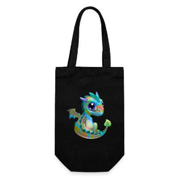Baby Drache Psy| Niedlicher Psy Baby Drache - Geschenkbeutel für Flaschen - Schwarz - Vorne