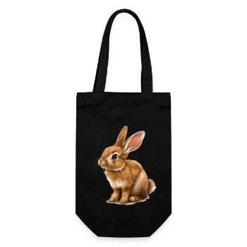 Hasen und Kaninchen sind selten geworden - Geschenkbeutel für Flaschen - Schwarz - Vorne