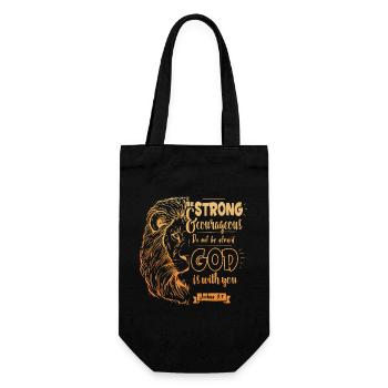 Joshua 1 9 - Be strong and courageous - Gift Bag for Bottles - black - Front