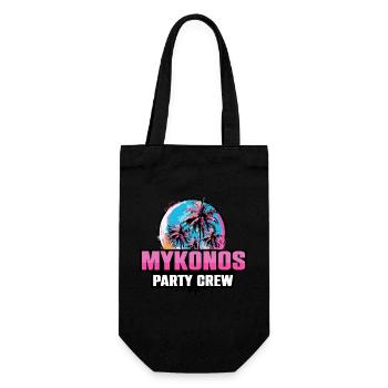 Mykonos Party Crew Urlaub Spruch - Geschenkbeutel für Flaschen - Schwarz - Vorne