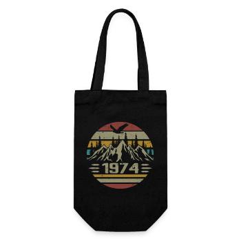 Jahrgang 1974 Original Retro 1974 Jubiläumsgeschenk - Geschenkbeutel für Flaschen - Schwarz - Vorne
