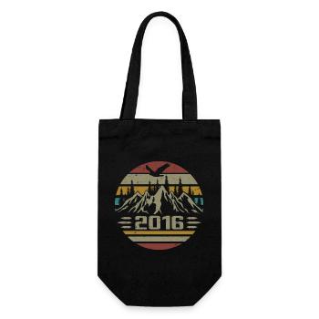 Geboren im Jahr 2016 Original Retro 2016 Geburtstagsgeschenk - Geschenkbeutel für Flaschen - Schwarz - Vorne