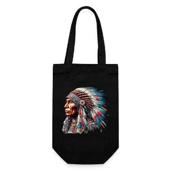 American Indian American Red Skin - Gift Bag for Bottles - black - Front