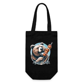 Shashlik Meat Skewer Bear Gift - Gift Bag for Bottles - black - Front