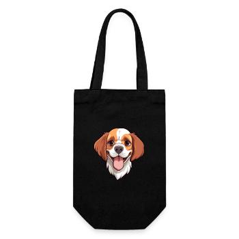 Bretagne chien race aquarelle dessin animé Kawaii Clipa - Sac à bouteille - noir - Devant
