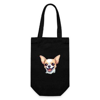 Chihuahua chien race aquarelle dessin animé Kawaii Clip - Sac à bouteille - noir - Devant