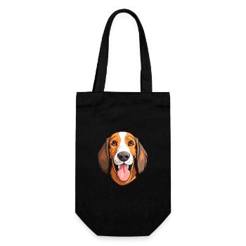 Amerikanisch Englisch Coonhound Hunderasse Aquarell ca - Geschenkbeutel für Flaschen - Schwarz - Vorne