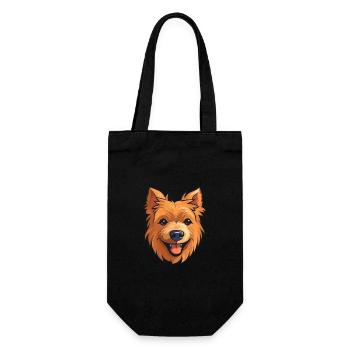 Terrier australien chien race aquarelle dessin animé Ka - Sac à bouteille - noir - Devant