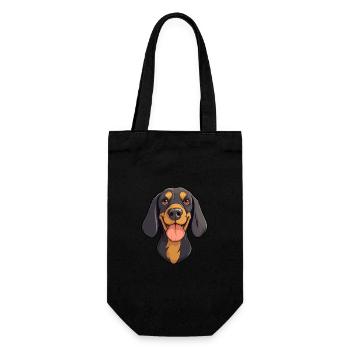 Noir et Tan Coonhound chien race aquarelle Carto - Sac à bouteille - noir - Devant