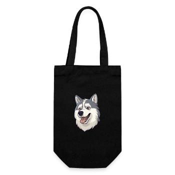 Husky chien race aquarelle dessin animé Kawaii Clipart - Sac à bouteille - noir - Devant