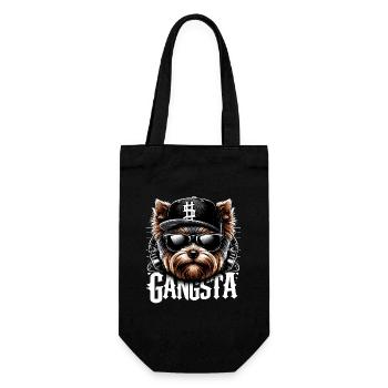 Yorkshire Terrier Yorkie Gangsta Gangster Dog Ges - Gift Bag for Bottles - black - Front