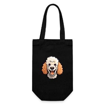 Caniche chien race aquarelle dessin animé Kawaii Clipart - Sac à bouteille - noir - Devant