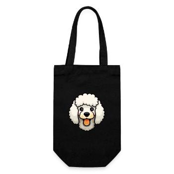 Caniche chien race aquarelle dessin animé Kawaii Clipart - Sac à bouteille - noir - Devant