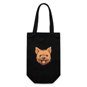 Norwich Terrier Dog Breed Watercolor Cartoon Kawai - Gift Bag for Bottles - black - Front