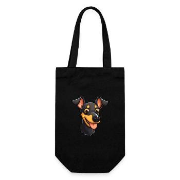 Manchester Terrier Dog Breed Watercolor Cartoon Ka - Gift Bag for Bottles - black - Front