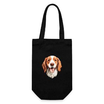 Irischer roter und weißer Setter Hund Rasse Aquarell ca - Geschenkbeutel für Flaschen - Schwarz - Vorne