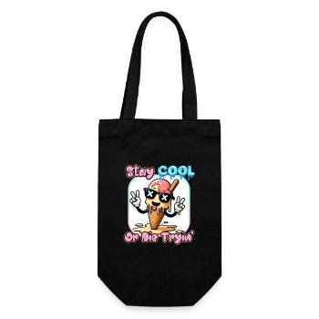 Stay Cool Or Die Tryin' - Geschenkbeutel für Flaschen - Schwarz - Vorne