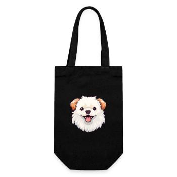 Russisches Spielzeug Hunderasse Aquarell Karikatur Kawaii Cl - Geschenkbeutel für Flaschen - Schwarz - Vorne