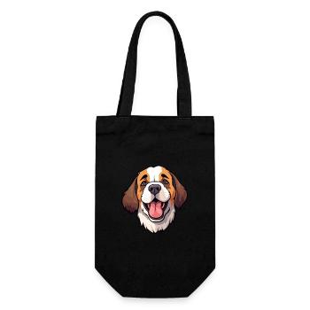St Bernard chien race aquarelle dessin animé Kawaii Cli - Sac à bouteille - noir - Devant