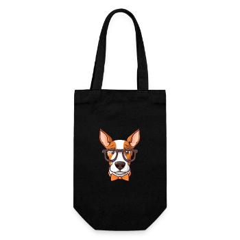 Bull Terrier chien race aquarelle dessin animé Kawaii G - Sac à bouteille - noir - Devant