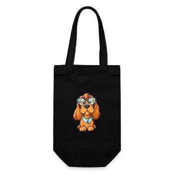 Bloodhound chien race aquarelle dessin animé Kawaii Gla - Sac à bouteille - noir - Devant