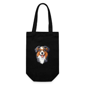 Berger australien chien race aquarelle dessin animé K - Sac à bouteille - noir - Devant