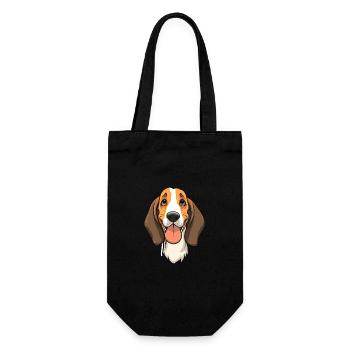 Treeing Walker Coonhound Dog Breed Watercolor Cart - Gift Bag for Bottles - black - Front