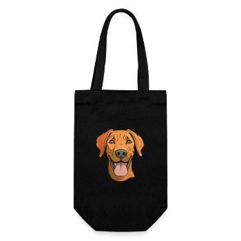 Rhodesian Ridgeback Dog Breed Watercolor Cartoon K - Gift Bag for Bottles - black - Front