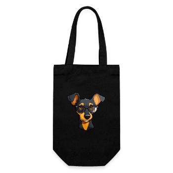 Manchester Terrier Dog Breed Watercolor Cartoon Ka - Gift Bag for Bottles - black - Front
