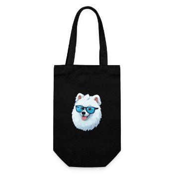 Samoyed Dog Breed Watercolor Cartoon Kawaii Glasse - Gift Bag for Bottles - black - Front