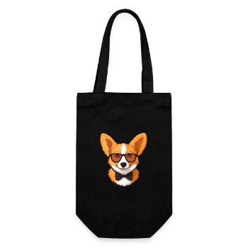 Pembroke Welsh Corgi Race Chien Dessin animé à l’aquarelle - Sac à bouteille - noir - Devant