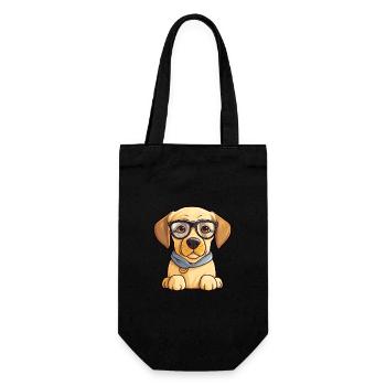Labrador Retriever Dog Breed Watercolor Cartoon Ka - Gift Bag for Bottles - black - Front