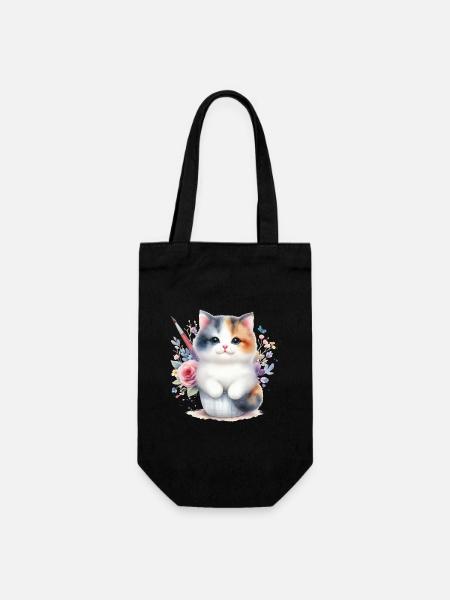 Chat mignon - Sac à bouteille - noir