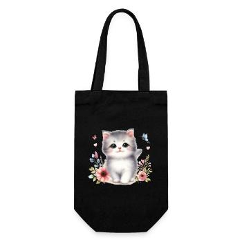 Cute Cat - Gift Bag for Bottles - black - Front