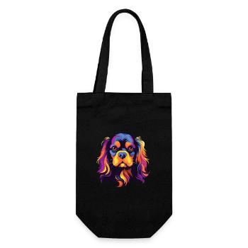 Cavalier King Charles Spaniel chien race aquarelle - Sac à bouteille - noir - Devant