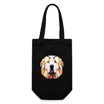 Grande race de chien des Pyrénées aquarelle dessin animé Kawaii - Sac à bouteille - noir - Devant