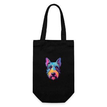 Scottish Terrier Hunderasse Aquarell Karikatur Kawa - Geschenkbeutel für Flaschen - Schwarz - Vorne