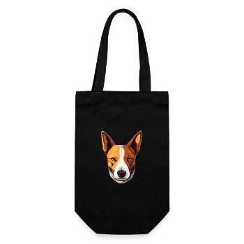 Basenji Hunderasse Aquarell Karikatur Kawaii Colorf - Geschenkbeutel für Flaschen - Schwarz - Vorne
