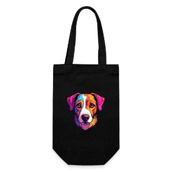 Russell Terrier chien race aquarelle dessin animé Kawai - Sac à bouteille - noir - Devant